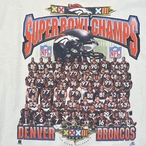 Denver Broncos Super Bowl 32 XXXII Champs Starter Vintage T Shirt Mens‎ XL